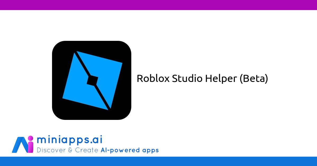 Roblox studio helper beta free ai powered chatbot miniapps ai